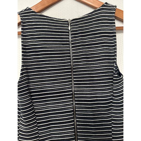 Banana Republic Navy White Striped Sleeveless Fit & Flare Zipper Dress 00P - Picture 9 of 11